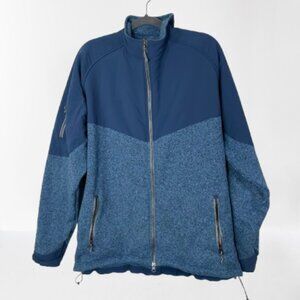 Peter Millar Men's Cron Sport Fleece Full Zip Blue Jacket Size XL